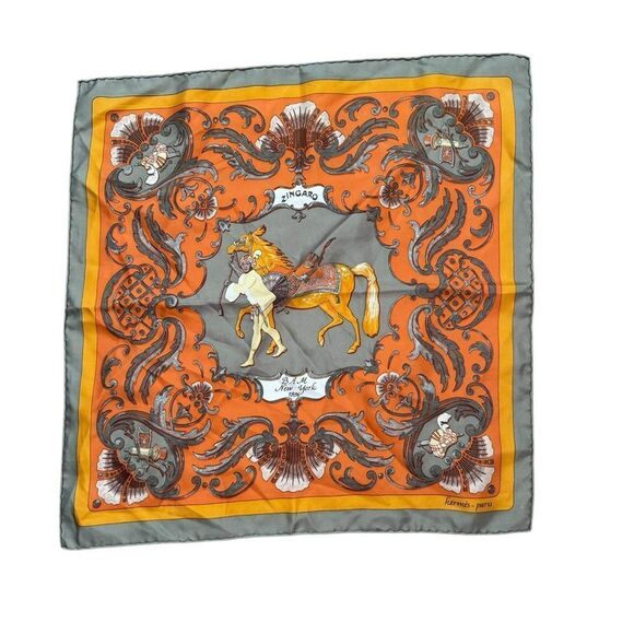 HERMES Silk Zingaro Pocket Square Scarf - Picture 1 of 11